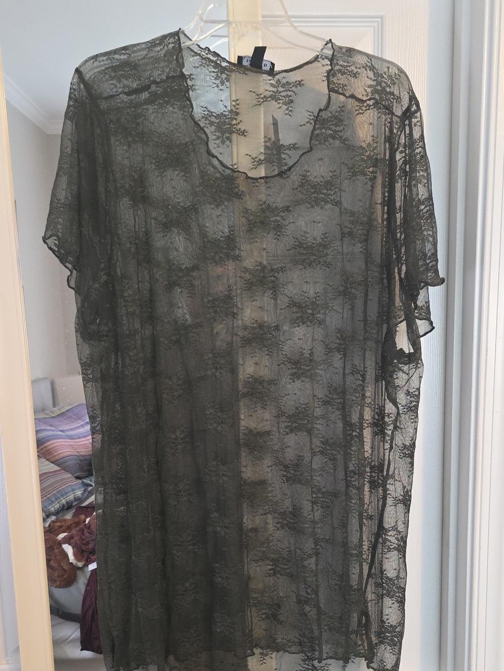 torrid Olive Sheer Floral Lace Top